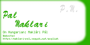 pal maklari business card